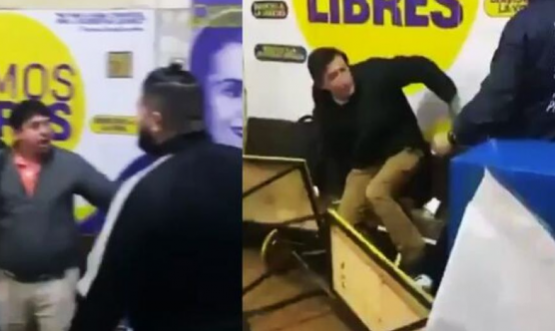 A las piñas en la Facultad de Derecho, libertarios y peronistas.
